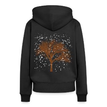 Arbre en hiver - Sweat à capuche Premium bio Femme - noir - Dos - Julia (174cm)