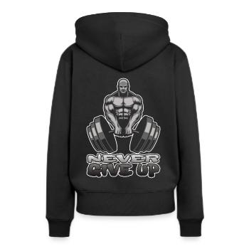 Bodybuilder Fitness Body Gym Muskelmann Geschenk - Frauen Premium Bio Hoodie - Schwarz - Hinten - Julia (174cm)