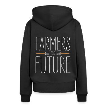 Manifestation des agriculteurs pour l’avenir - Sweat à capuche Premium bio Femme - noir - Dos - Julia (174cm)