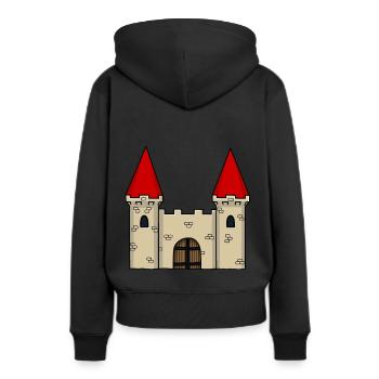 Ritterburg Mittelalter Ritter Festung Schloss - Frauen Premium Bio Hoodie - Schwarz - Hinten - Julia (174cm)