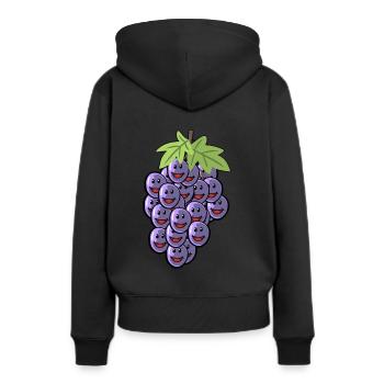 Früchte Weintrauben Obst Weinrebe Trauben Wein - Frauen Premium Bio Hoodie - Schwarz - Hinten - Julia (174cm)