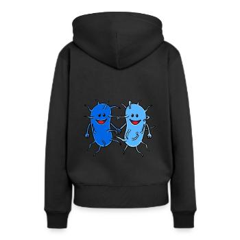Bakterien Putzen sauber machen Putzfrau Haushalt - Frauen Premium Bio Hoodie - Schwarz - Hinten - Julia (174cm)