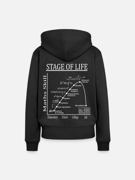 Stufen des Lebens - Mathematik Mathe - Frauen Premium Bio Hoodie - Schwarz