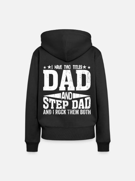 Stiefvater Bonus Papa Bonuspapa Geschenk Spruch - Dame Premium hoodie, økologisk bomuld - sort