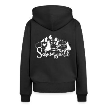 1 x Forêt Noire #Heimatliebe Forêt Noire - Sweat à capuche Premium bio Femme - noir - Dos - Julia (174cm)