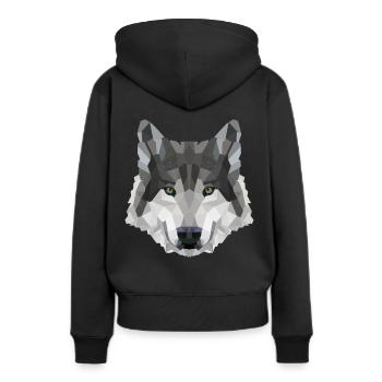 POLYGON WOLF MYTH FANTASY Husky - Frauen Premium Bio Hoodie - Schwarz - Hinten - Julia (174cm)