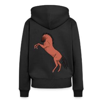 Cheval cheval poney équitation cheval sauvage Cheval Sauvage - Sweat à capuche Premium bio Femme - noir - Dos - Julia (174cm)