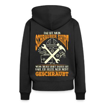 Schrauber - Frauen Premium Bio Hoodie - Schwarz - Hinten - Julia (174cm)