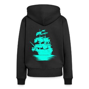 Segelschiff Schiff Seefahrt Fantasy Maritim Jolle - Frauen Premium Bio Hoodie - Schwarz - Hinten - Julia (174cm)