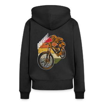 VTT VTT descente cadeau sport extrême - Sweat à capuche Premium bio Femme - noir - Dos - Julia (174cm)