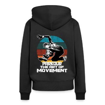 Parkour Freerunning Backflip Funsport Fun Gift - Sweat à capuche Premium bio Femme - noir - Dos - Julia (174cm)