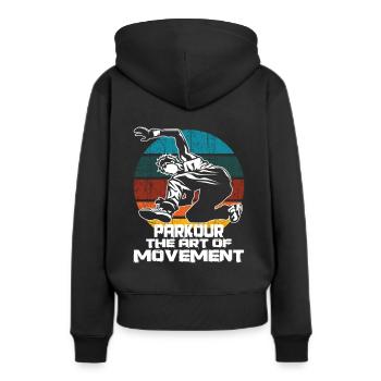 Parkour Freerunning Backflip Funsport Fun Gift - Sweat à capuche Premium bio Femme - noir - Dos - Julia (174cm)