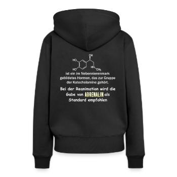 Rettungsdienst,Adrenalin als Notfall Medikament, - Frauen Premium Bio Hoodie - Schwarz - Hinten - Julia (174cm)