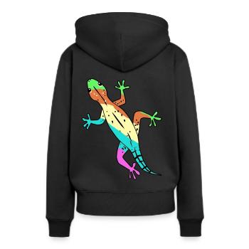 Lézard Gecko Zoologie Faune Amphibien Amphibien - Sweat à capuche Premium bio Femme - noir - Dos - Julia (174cm)