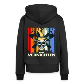 Fichten Sichten Und Vernichten Förster Holzfäller - Frauen Premium Bio Hoodie - Schwarz - Hinten - Julia (174cm)