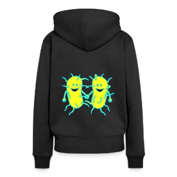Bactéries, germes, virus, maladies, peste, grippe - Sweat à capuche Premium bio Femme - noir - Dos - Julia (174cm)