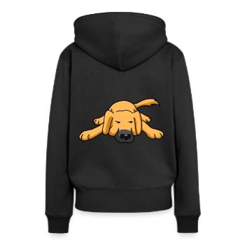 Chien de garde Chien fatigué Promeneur d'animaux amoureux des chiens - Sweat à capuche Premium bio Femme - noir - Dos - Julia (174cm)