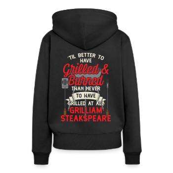 Funny BBQ BBQ Griller Shirt - Sweat à capuche Premium bio Femme - noir - Dos - Julia (174cm)