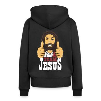 Équipe Jesus Confirmation Cadeau - Sweat à capuche Premium bio Femme - noir - Dos - Julia (174cm)