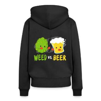 Drôle de mauvaises herbes contre la bière Cannabis Kush Stoner boire du THC - Sweat à capuche Premium bio Femme - noir - Dos - Julia (174cm)