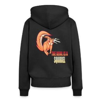Le diable est un écureuil, Devil Squirrel - Sweat à capuche Premium bio Femme - noir - Dos - Julia (174cm)