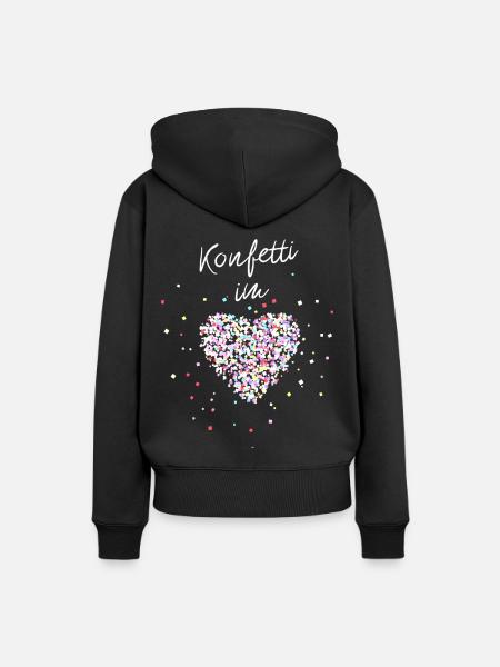 Konfetti im Herzen - Frauen Premium Bio Hoodie - Schwarz
