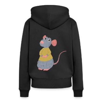 Ratte Nager Nagetier Maus Ungeziefer Schädling - Frauen Premium Bio Hoodie - Schwarz - Hinten - Julia (174cm)