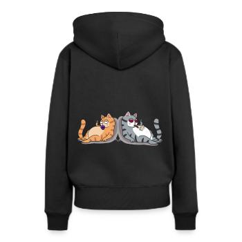 Bébé chat futur stoner cat joint fumeur côte - Sweat à capuche Premium bio Femme - noir - Dos - Julia (174cm)