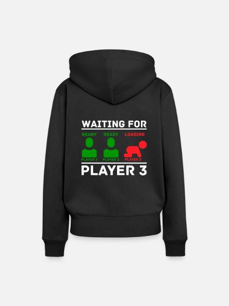 Schwangerschaft Gamer Nerd lustiges Motiv Geschenk - Dame Premium hoodie, økologisk bomuld - sort