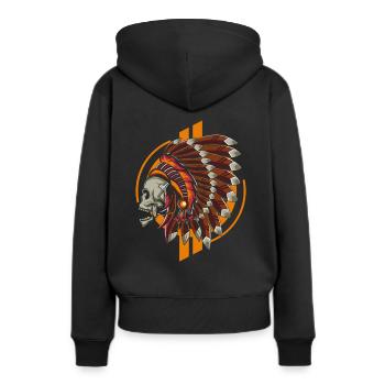 Indianer Amerikanische Ureinwohner Apache Geschenk - Frauen Premium Bio Hoodie - Schwarz - Hinten - Julia (174cm)