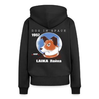 Chien de l'espace, LAIKA, cadeau de voyage spatial de 1957, espace - Sweat à capuche Premium bio Femme - noir - Dos - Julia (174cm)