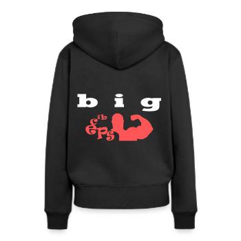 big biceps - Sweat à capuche Premium bio Femme - noir - Dos - Julia (174cm)