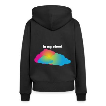 dans mon nuage - Sweat à capuche Premium bio Femme - noir - Dos - Julia (174cm)