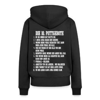 10 Pottgebote Ruhrpott Ruhrgebiet Lustig Gebote - Frauen Premium Bio Hoodie - Schwarz - Hinten - Julia (174cm)