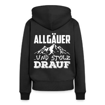 Allgäu Bayerische Heimat Allgäuer Oberbayern Bayer - Frauen Premium Bio Hoodie - Schwarz - Hinten - Julia (174cm)
