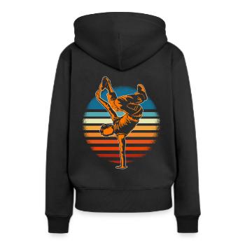 Breakdance B-Boy Breaker Breakdancer B-Girl HipHop - Sweat à capuche Premium bio Femme - noir - Dos - Julia (174cm)