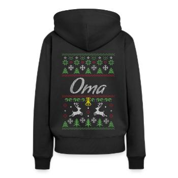Pull de Noël laid pour grand-mère grand-mère cadeau - Sweat à capuche Premium bio Femme - noir - Dos - Julia (174cm)