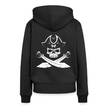 Cadeau amusant de capitaine corsaire crâne de pirate - Sweat à capuche Premium bio Femme - noir - Dos - Julia (174cm)