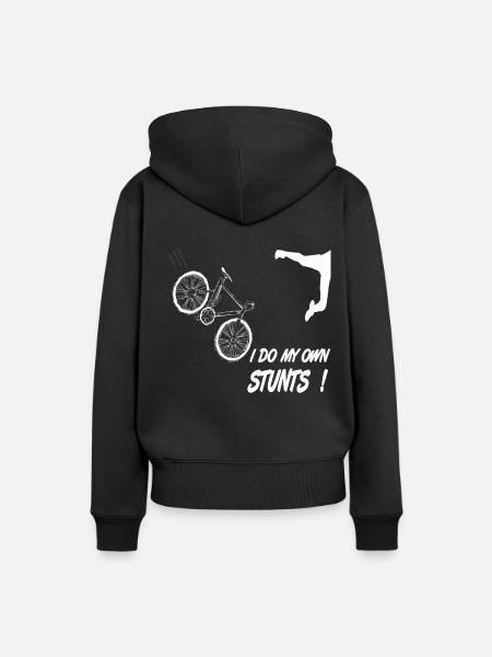 Cyclist bike, bike fall accident humor funny - Women’s Premium Organic Hoodie - black