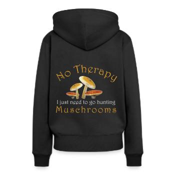 Récolter des champignons - Sweat à capuche Premium bio Femme - noir - Dos - Julia (174cm)
