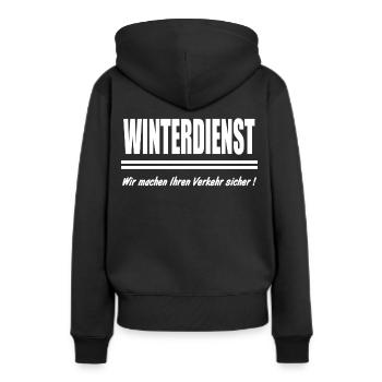 Winterdienst, machen ihren Verkehr sicher, Winter - Frauen Premium Bio Hoodie - Schwarz - Hinten - Julia (174cm)