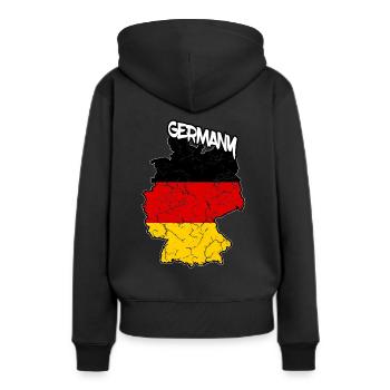 Allemagne Carte Drapeau Allemand Allemagne - Sweat à capuche Premium bio Femme - noir - Dos - Julia (174cm)