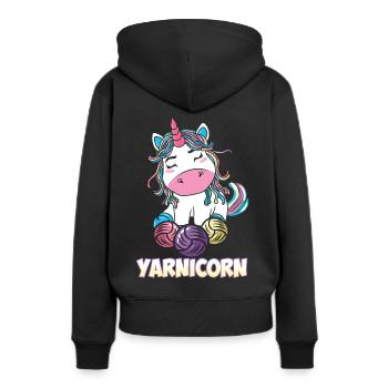 Süßes Garn Häkeln Garn Häkelgarn - Frauen Premium Bio Hoodie - Schwarz - Hinten - Julia (174cm)