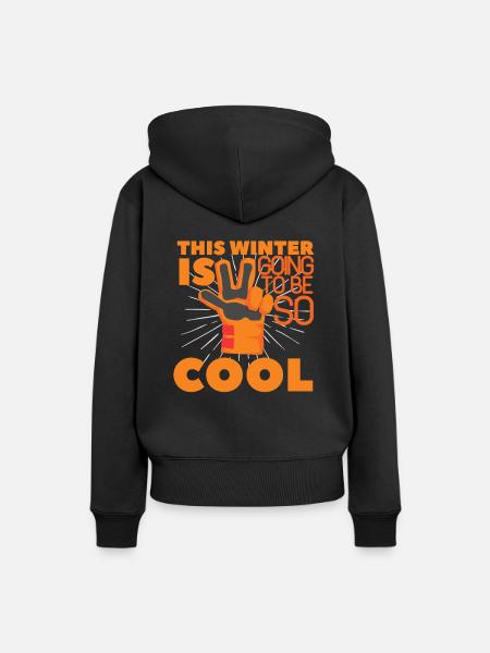 Winter - Frauen Premium Bio Hoodie - Schwarz