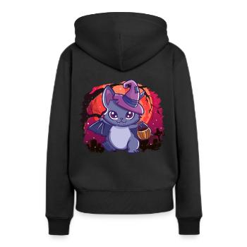 Chauve-souris vampire douce.Joli motif d'Halloween - Sweat à capuche Premium bio Femme - noir - Dos - Julia (174cm)