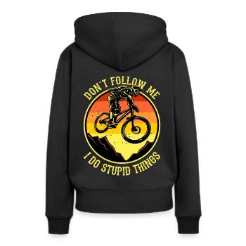 VTT vélo vélo vélo VTT cadeau - Sweat à capuche Premium bio Femme - noir - Dos - Julia (174cm)
