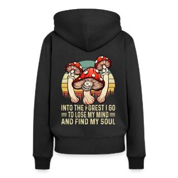 Champignons magiques Médicaments psychédéliques Hallucinogène - Sweat à capuche Premium bio Femme - noir - Dos - Julia (174cm)