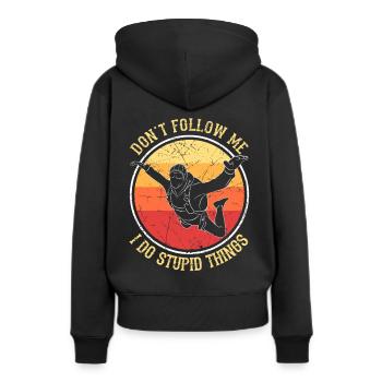 Fallschirmspringen Fallschirmspringer Fallschirm - Frauen Premium Bio Hoodie - Schwarz - Hinten - Julia (174cm)