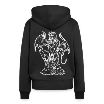Démon Satan Diable Diable Diable Diable Femme Sombre - Sweat à capuche Premium bio Femme - noir - Dos - Julia (174cm)