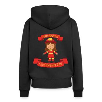 kleine nachwuchs Feuerwehrfrau Feuerwehr - Frauen Premium Bio Hoodie - Schwarz - Hinten - Julia (174cm)